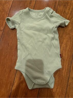 Milkbarn Sage Green Ribbed Baby One-Piece,6-12M